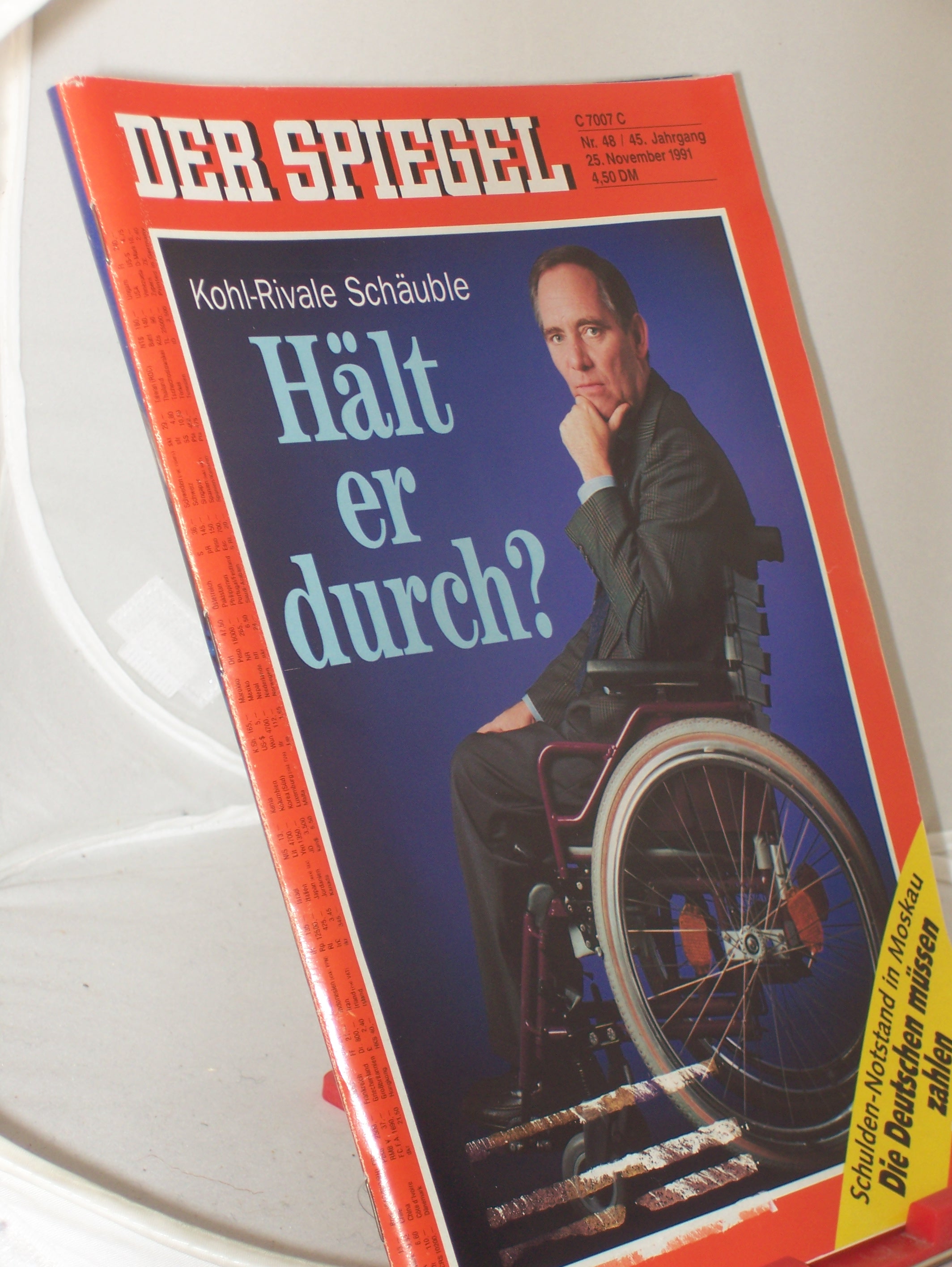 Artikelbild 1 des Artikels “48/1991, Hält er durch Kohl Rivale Schäuble “
