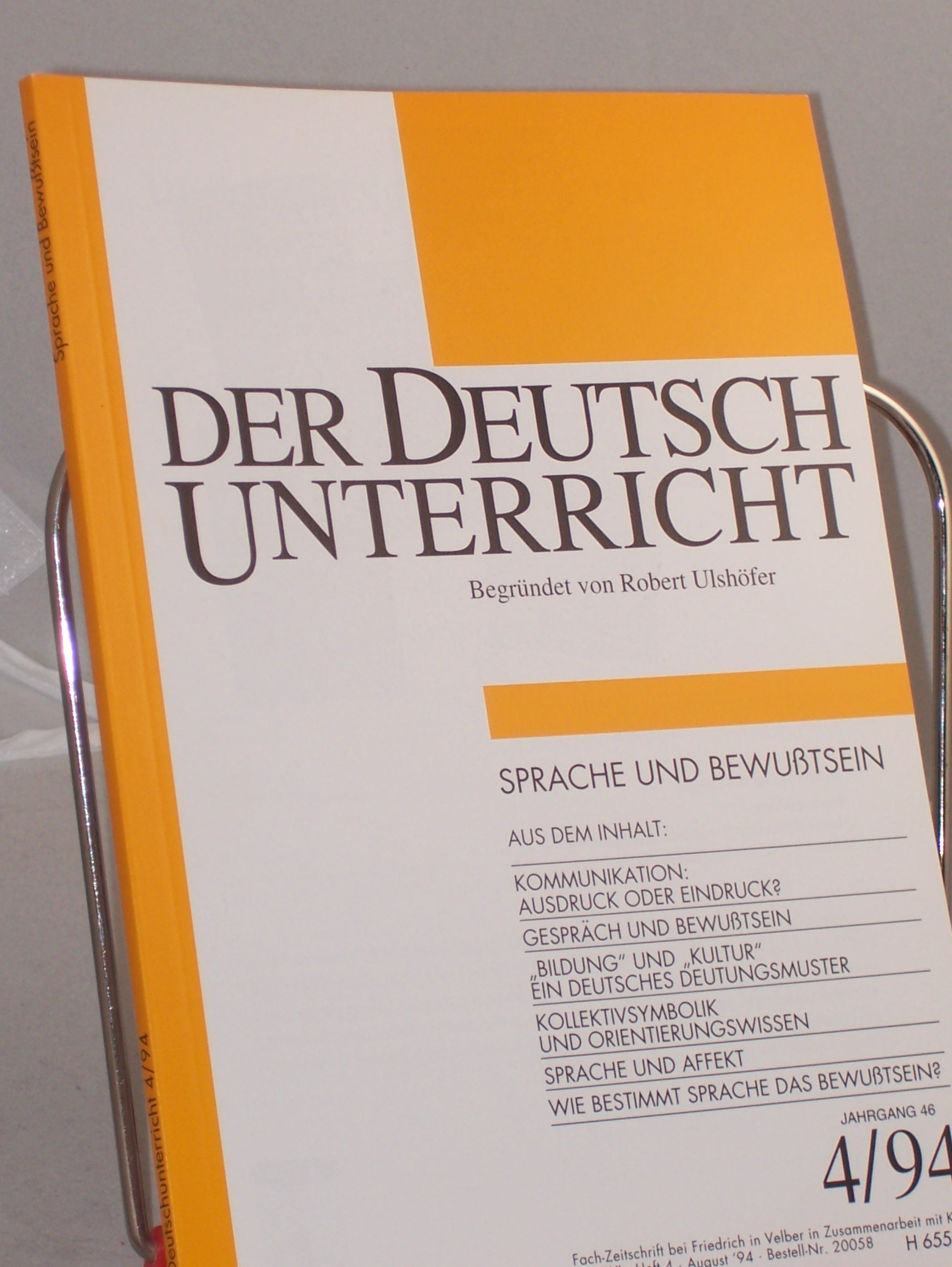 Artikelbild 1 des Artikels “4/1994, Sprache und Bewußtsein “