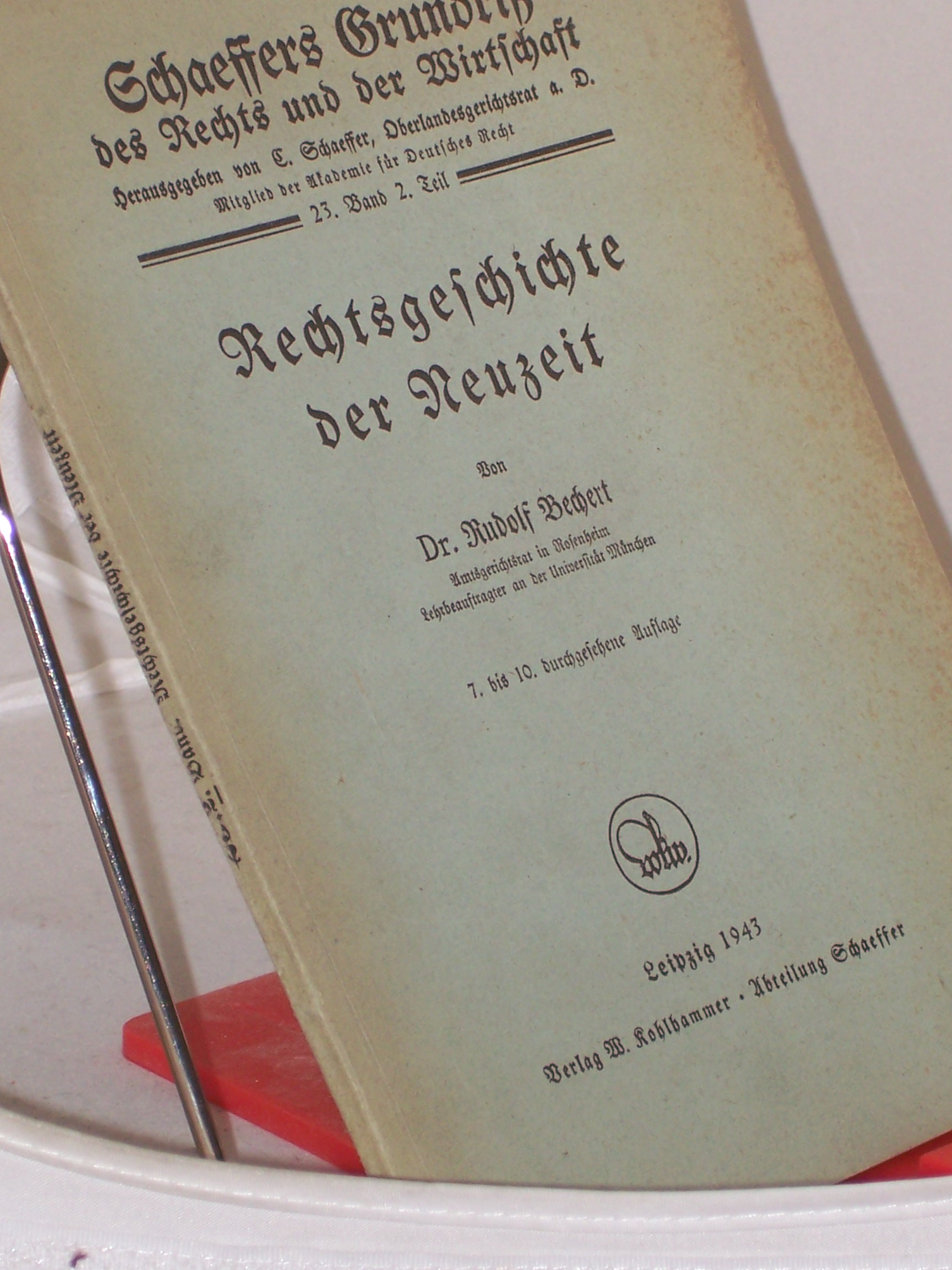 Artikelbild 1 des Artikels “Rechtsgeschichte der Neuzeit / Rudolf Bechert “