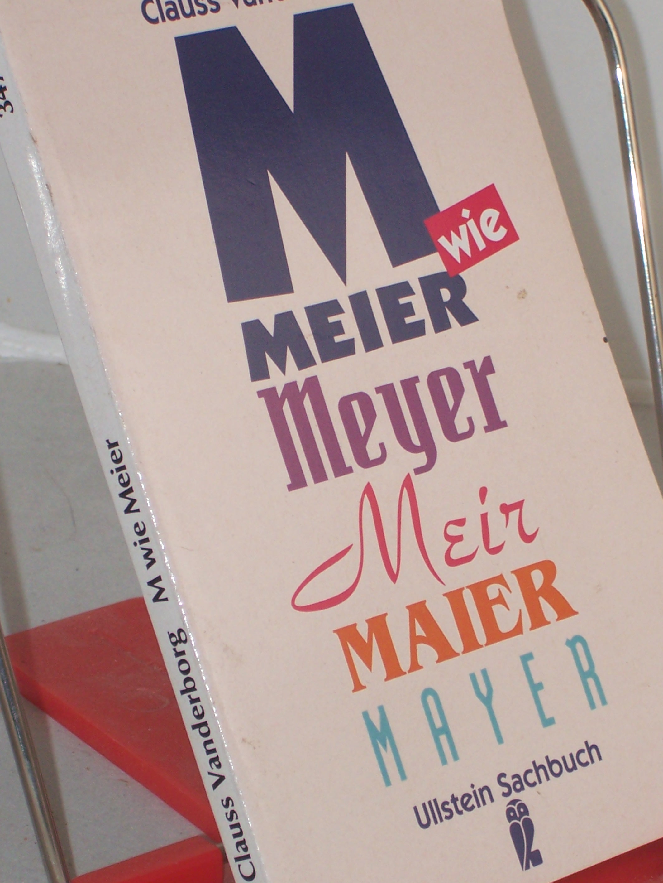 Artikelbild 1 des Artikels “M wie Meier : das Buch zum Namen / Clauss Vanderborg “