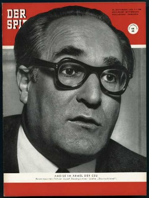 Artikelbild 1 des Artikels “48/1954, AMEISE IM ÄRMEL DER CSU; BAYERNPARTEI FÜHRER JOSEF BAUMGARTNER “