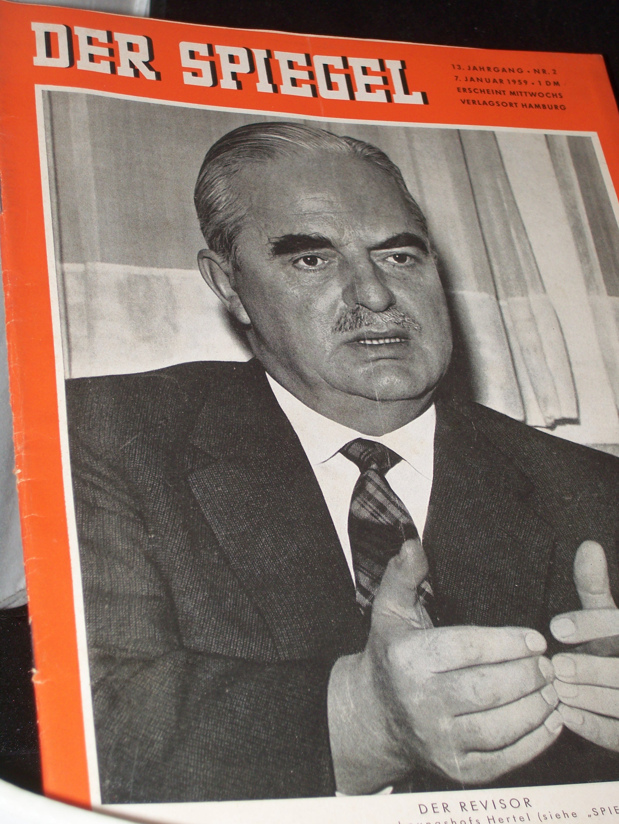 Artikelbild 1 des Artikels “2/1959 DER REVISOR – Präsident des Bundesrechnungshofs Hertel im „SPIEGEL-Gespräch“ “