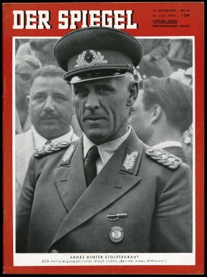 Artikelbild 1 des Artikels “29/1959, Armee hinter Stolperdraht, DDR Verteidigungsminister Stoph “