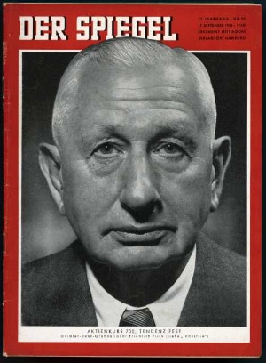 Artikelbild 1 des Artikels “38/1958, Aktienkurs 700, Tendenz Fest, Daimler Benz Großaktionär Friedrich Flick “