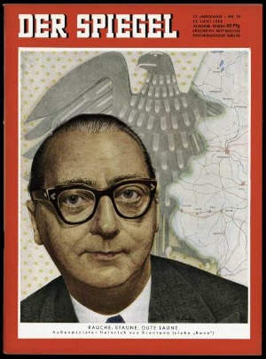 Artikelbild 1 des Artikels “26/1958, Rauche, staune, gute Laune, Außenminister Heinrich von Brentano “