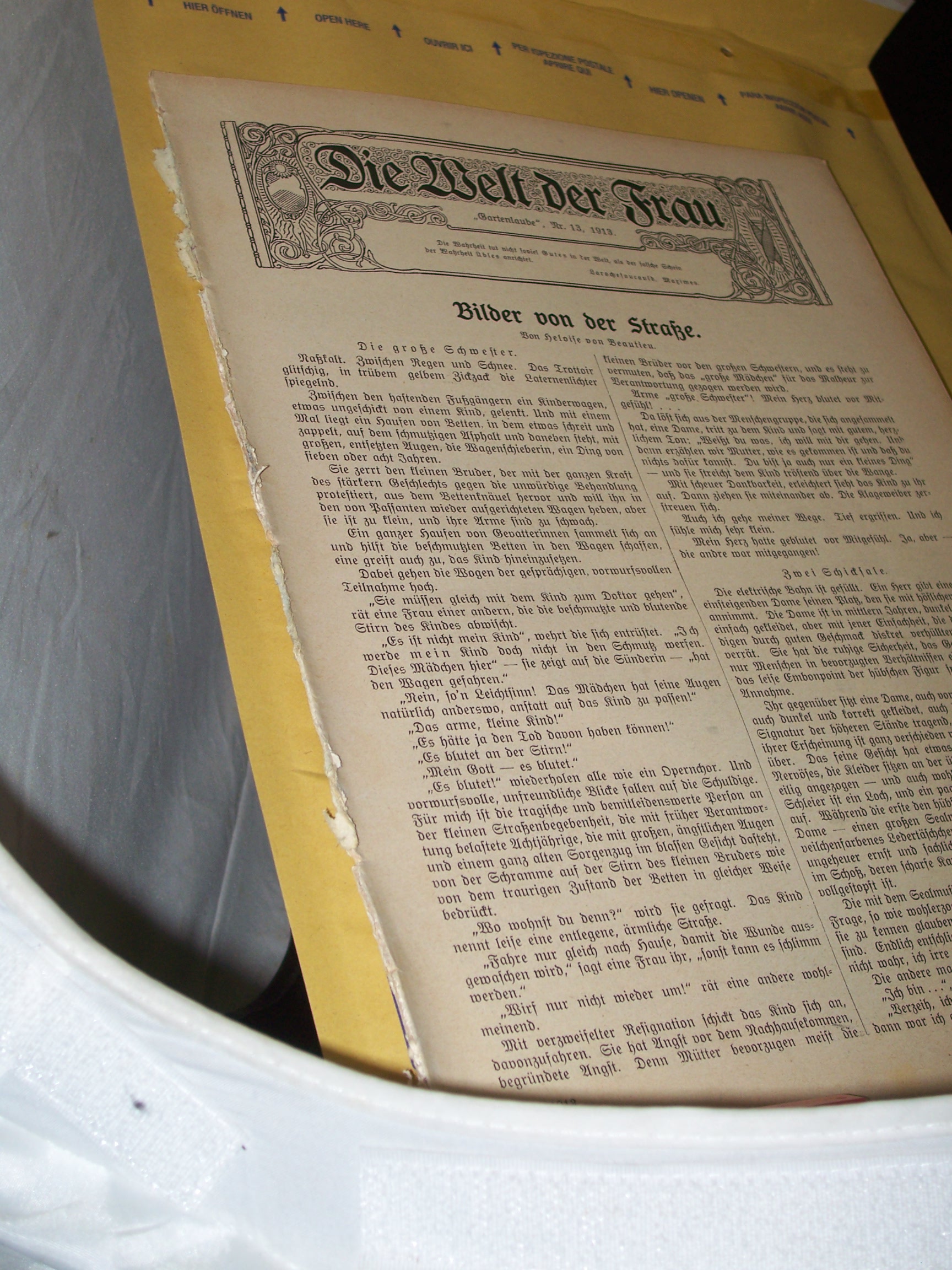 Artikelbild 1 des Artikels “No 13, 1913, Loseblattsammlung mit zahlreichen schwarz weiß
Abbildungen “