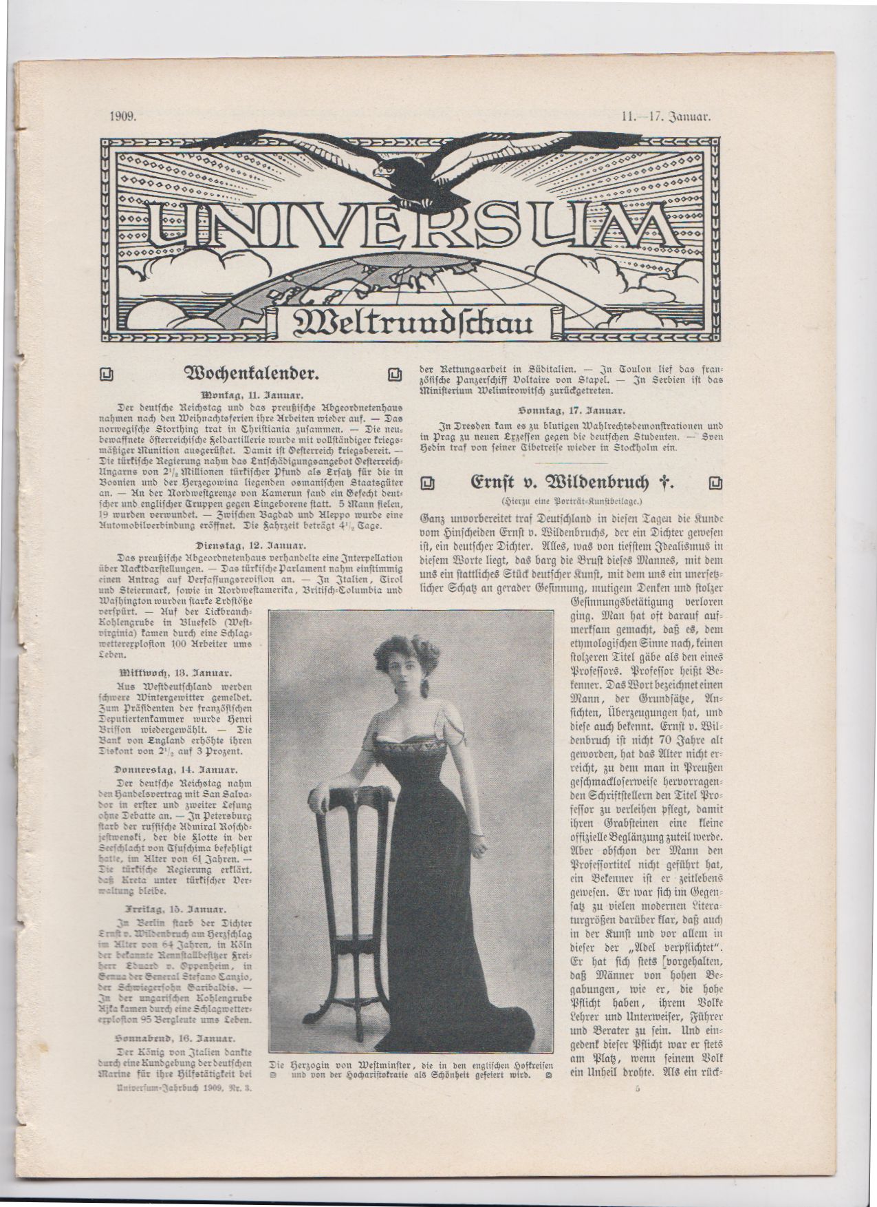 Artikelbild 1 des Artikels “11-17 Januar 1909 “