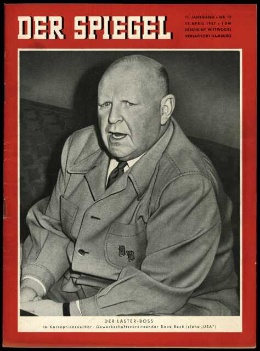 Artikelbild 1 des Artikels “15/1957, Der Laster Boss, im Korruptionsverhör Gewerkschaftsvorsitzender Dave Beck “