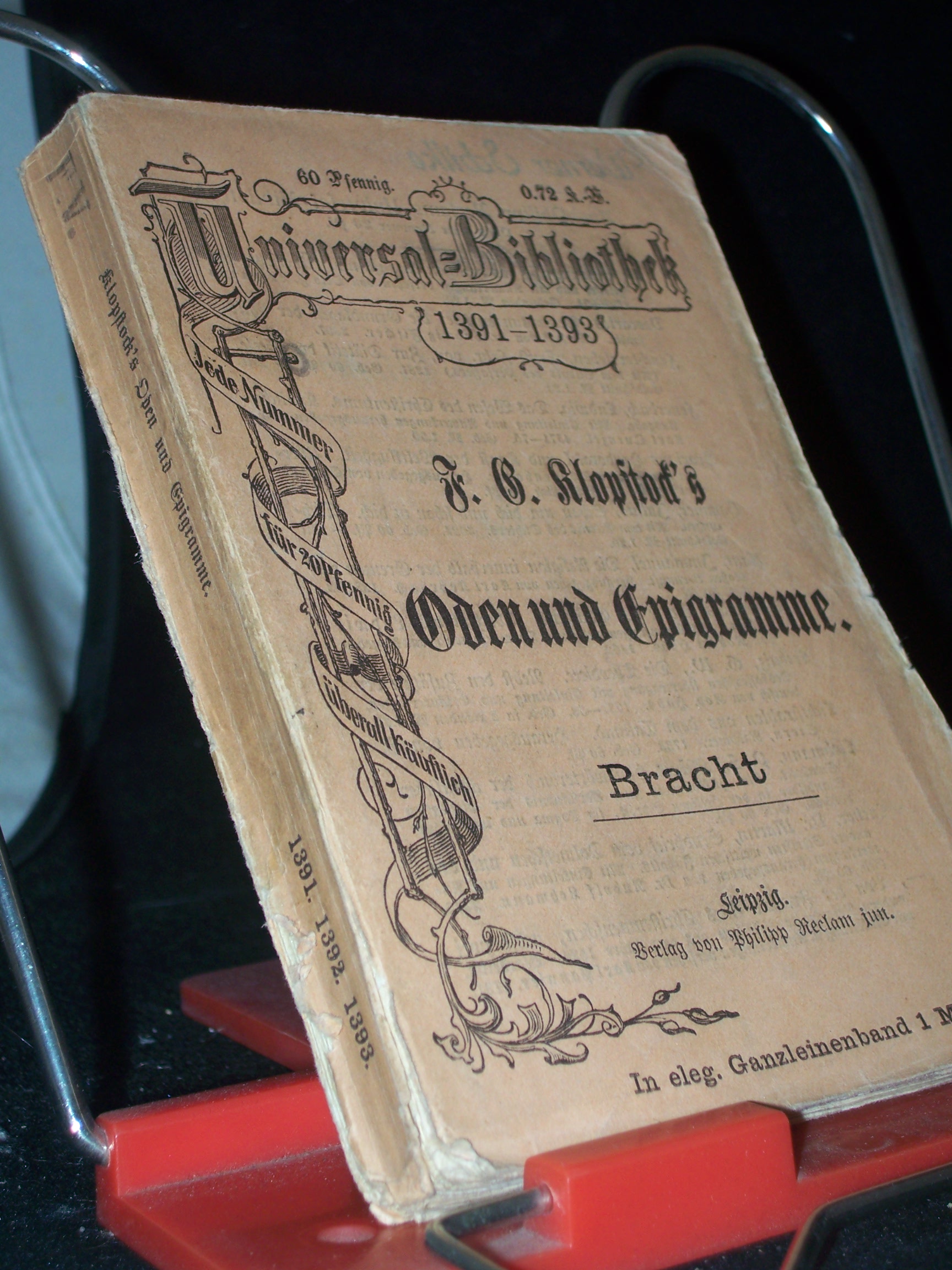 Artikelbild 1 des Artikels “F. G. Klopstocks Oden und Epigramme “