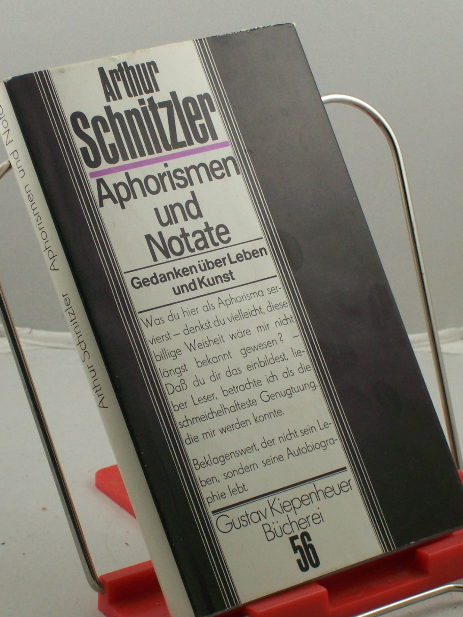 Artikelbild 1 des Artikels “Aphorismen und Notate : Gedanken über Leben u. Kunst / Arthur
Schnitzler. Hrsg. von Manfred Diersch “
