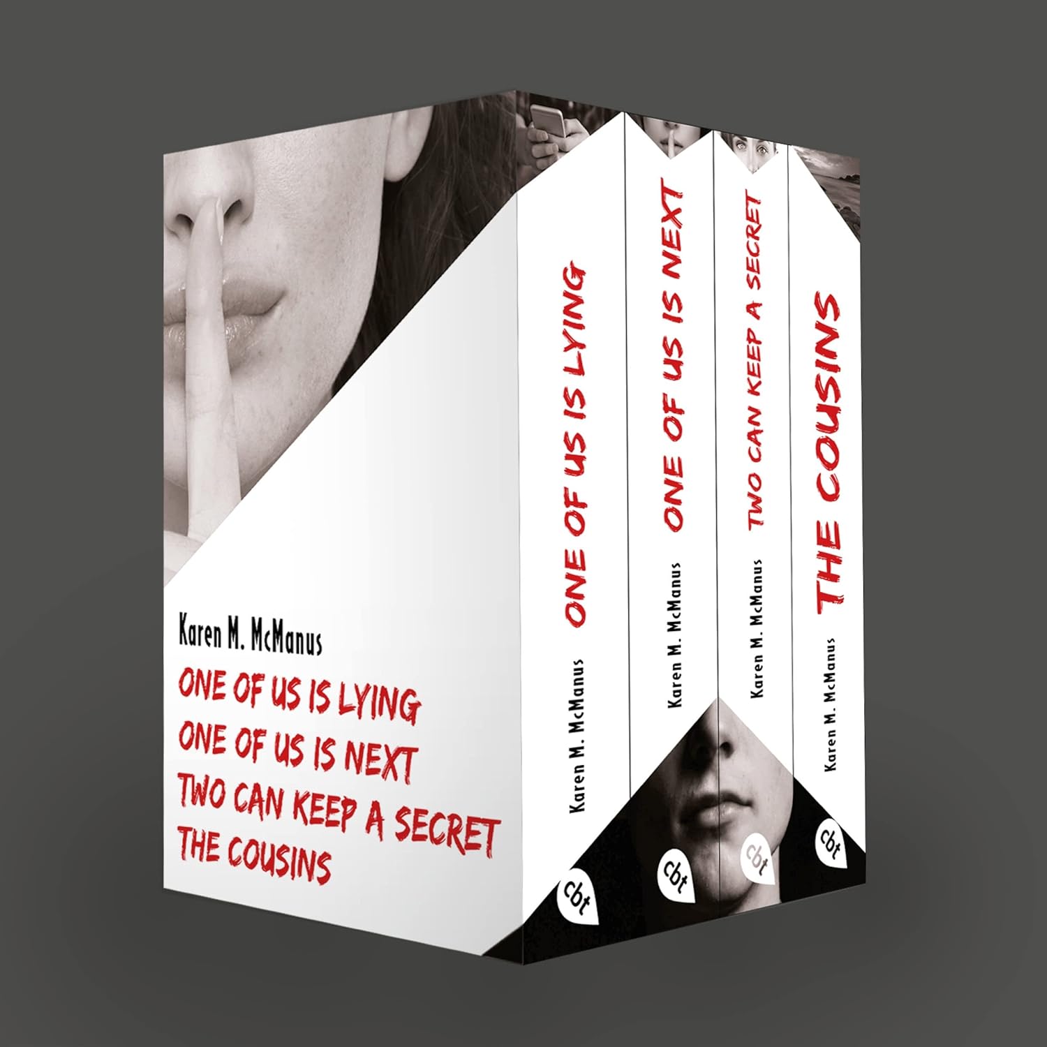 Artikelbild 1 des Artikels “Vier Bände im Taschenbuch-Schuber: One of us is lying, One of us is next, Two can keep a secret, The Cousins “