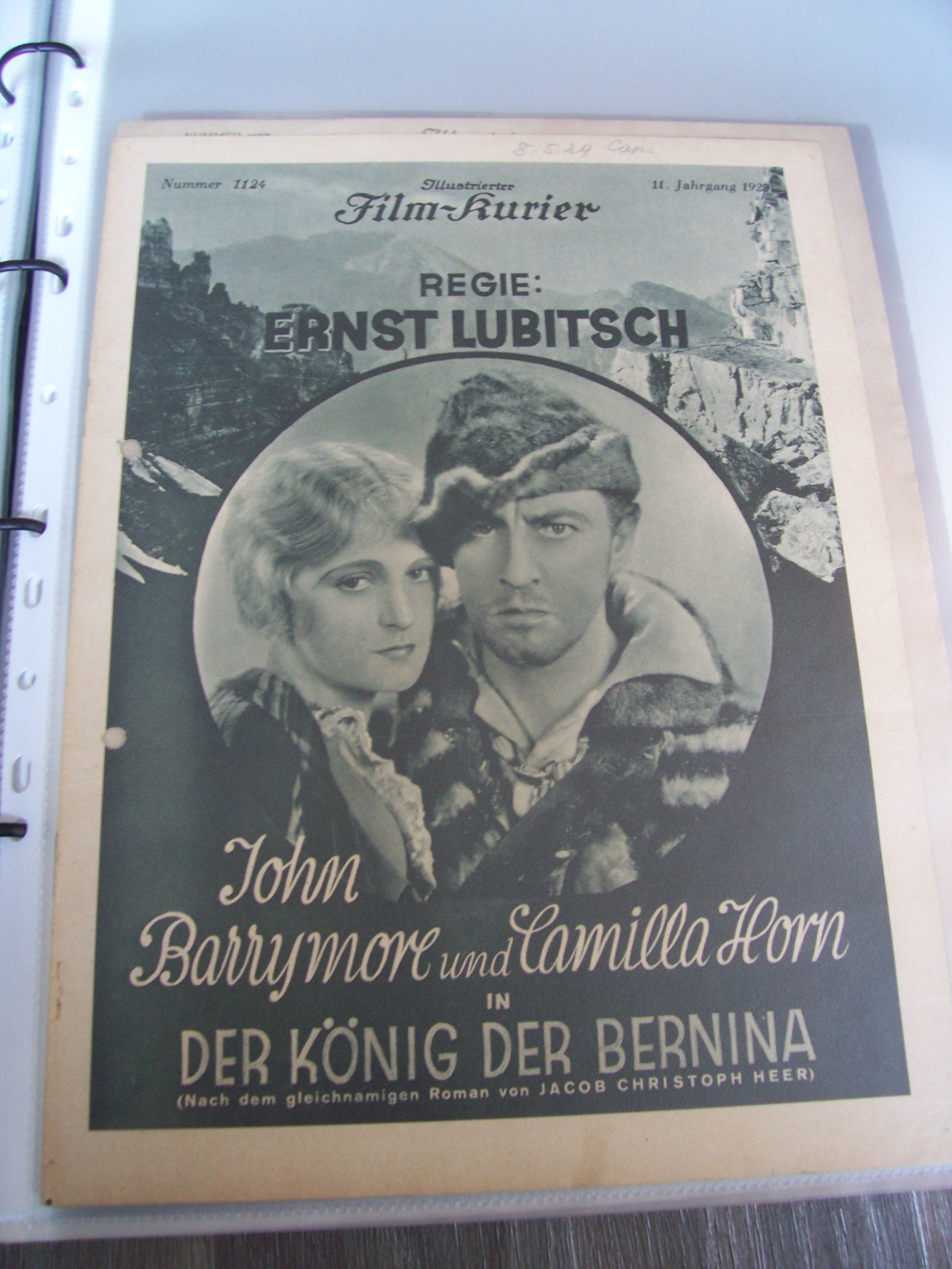 Artikelbild 1 des Artikels “Nummer 1124, 1929, Der König der Bernina mit John Barrymore und
Camilla Horn “