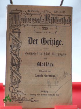 Artikelbild 1 des Artikels “Der Geizige / Moliere. Übers. von Wolf Graf Baudissin “